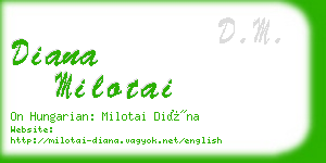 diana milotai business card
